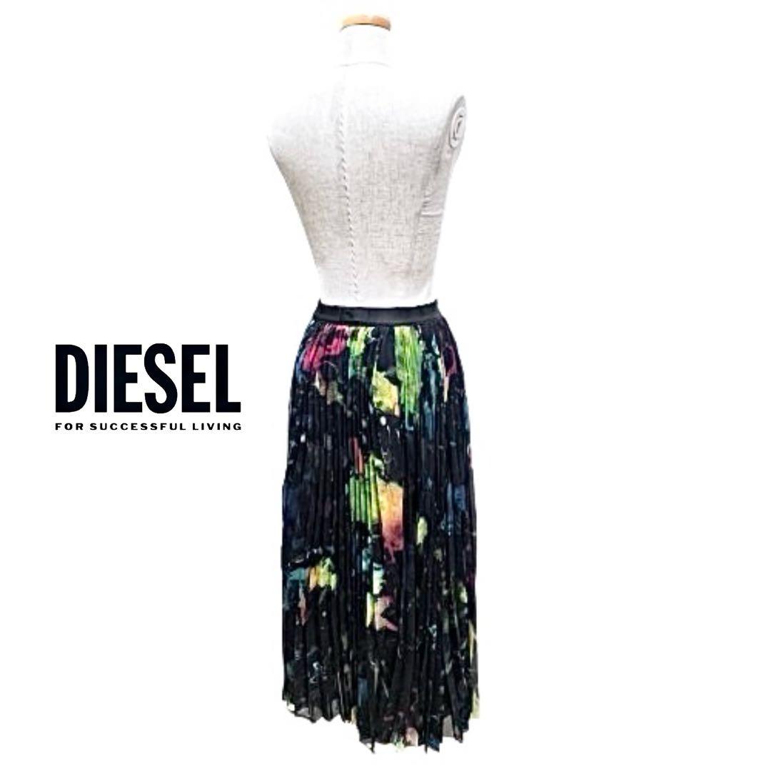 DIESELレディース アシンメトリー☆プリーツスカート シアー素材mh981