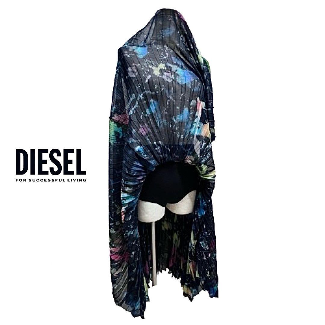 DIESELレディース アシンメトリー☆プリーツスカート シアー素材mh981