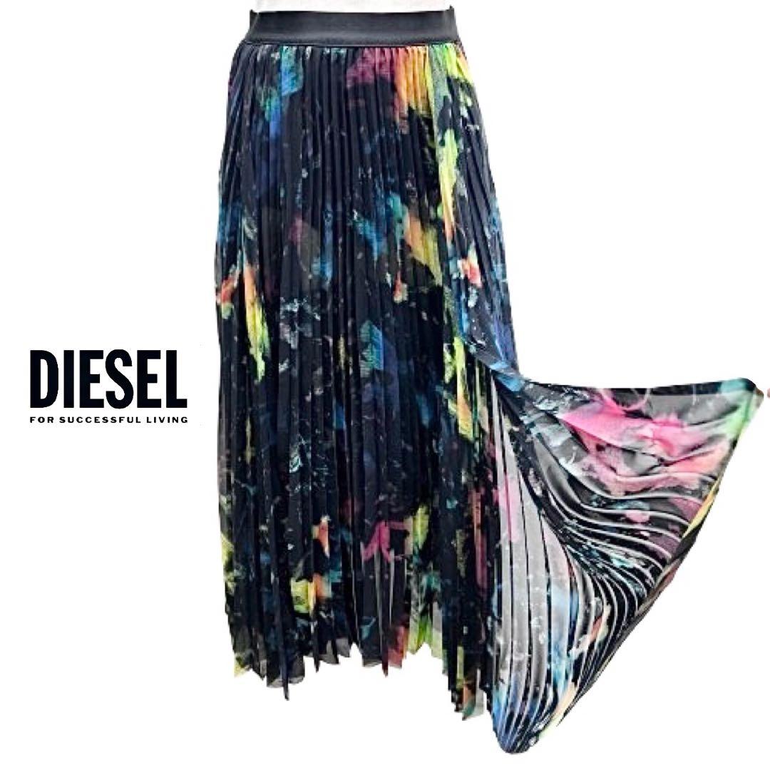 DIESELレディース アシンメトリー☆プリーツスカート シアー素材mh981