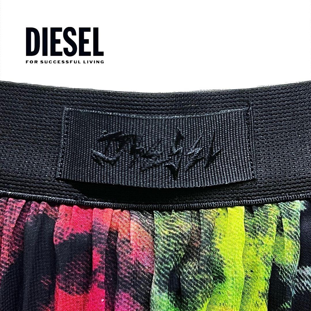 DIESELレディース アシンメトリー☆プリーツスカート シアー素材mh981