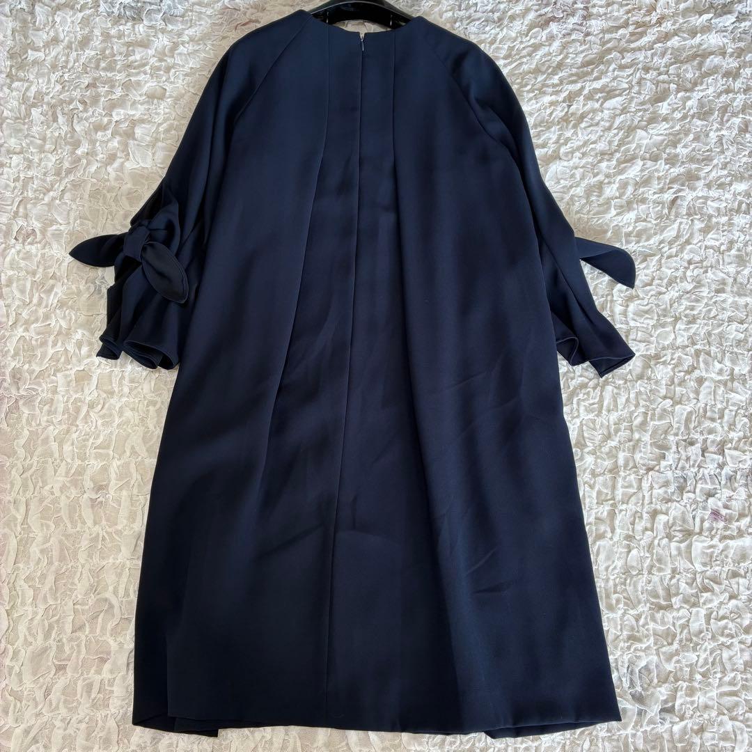 【美品】ADORE アドーア ドライタッチジョーゼットリボンスリーブワンピース