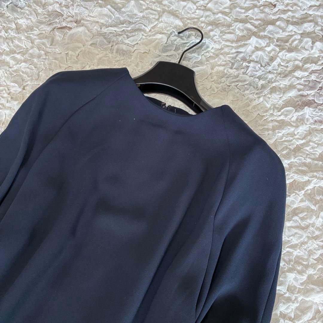 【美品】ADORE アドーア ドライタッチジョーゼットリボンスリーブワンピース