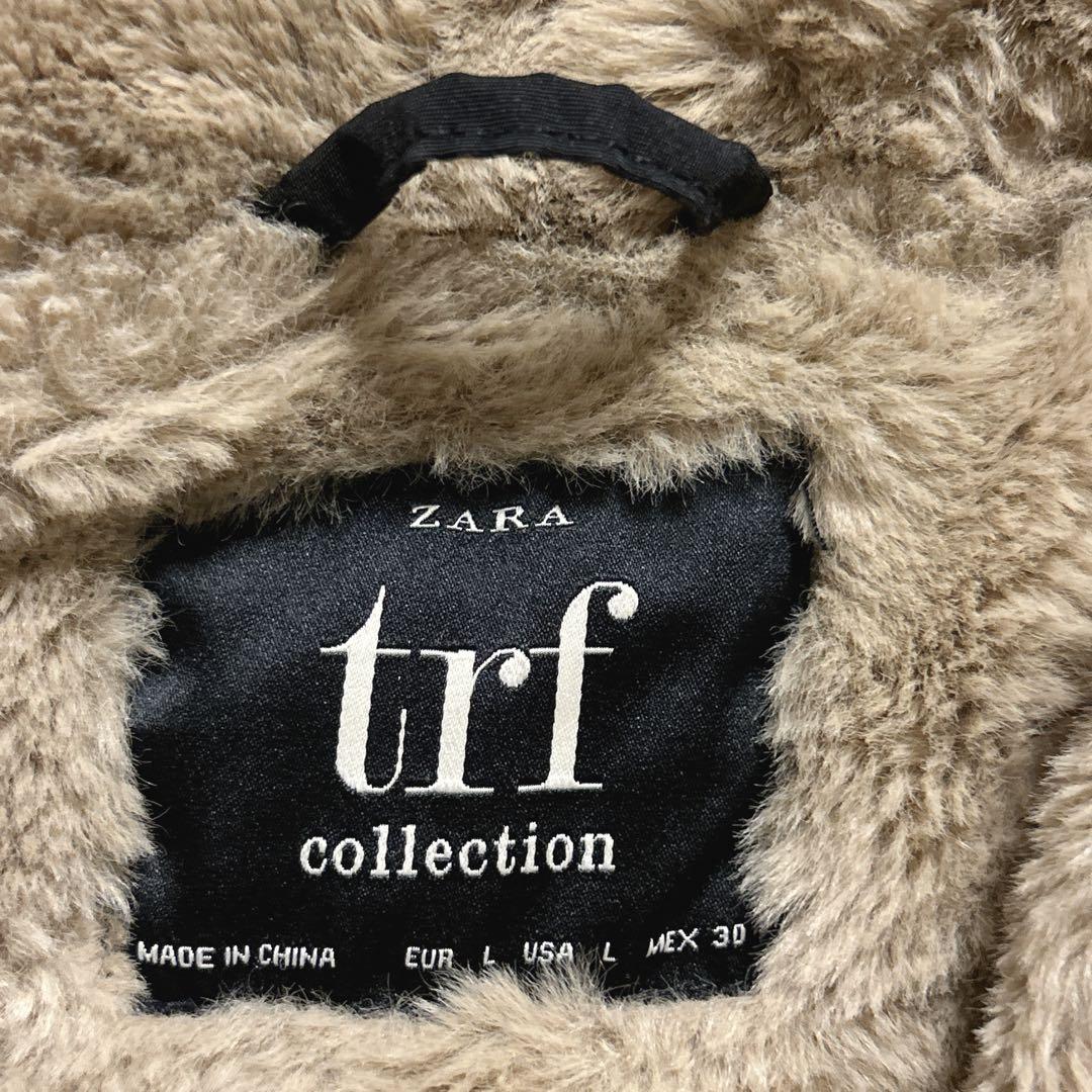 ふわふわ✨ZARA ザラTRF 裏ボア モッズコート L ファー付フード 美品
