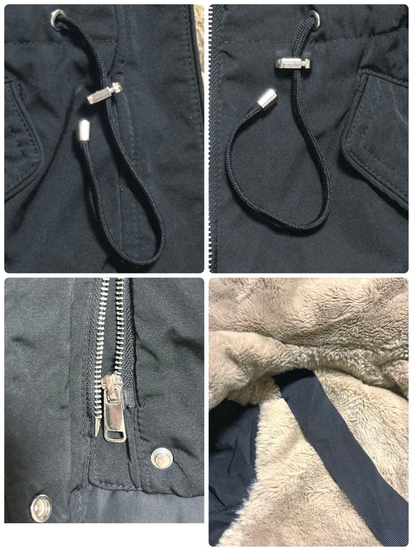 ふわふわ✨ZARA ザラTRF 裏ボア モッズコート L ファー付フード 美品