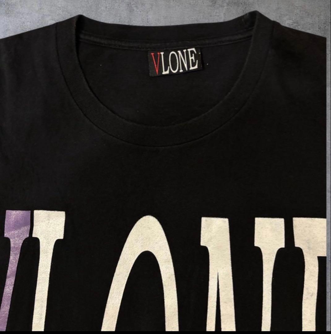 【確実正規品】VLONE ヴィーローン Tシャツ ロゴ Mブラック パープル
