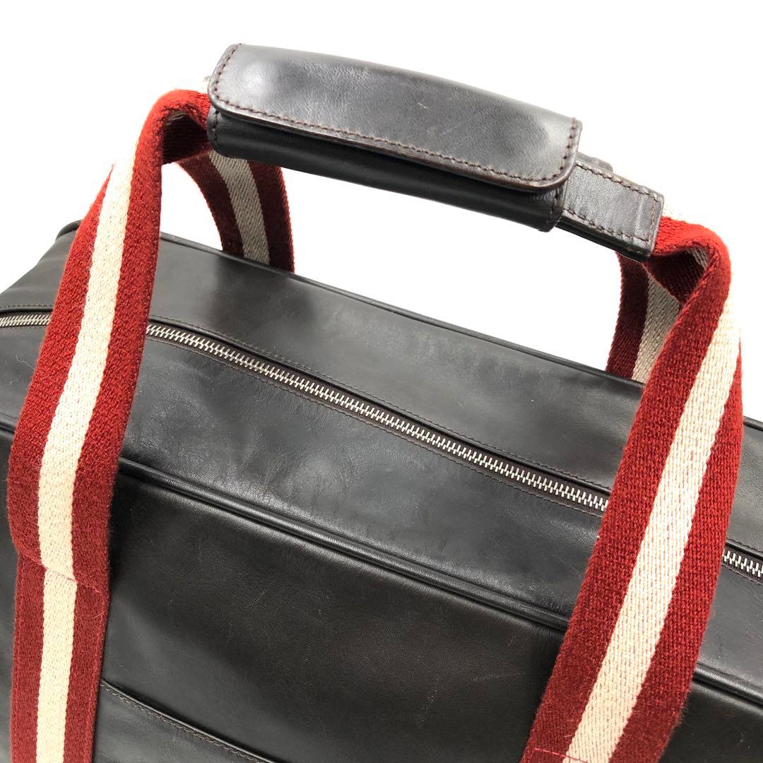 極美品 BALLY 2way ボストンバッグ トレスポ レザー ダークブラウン