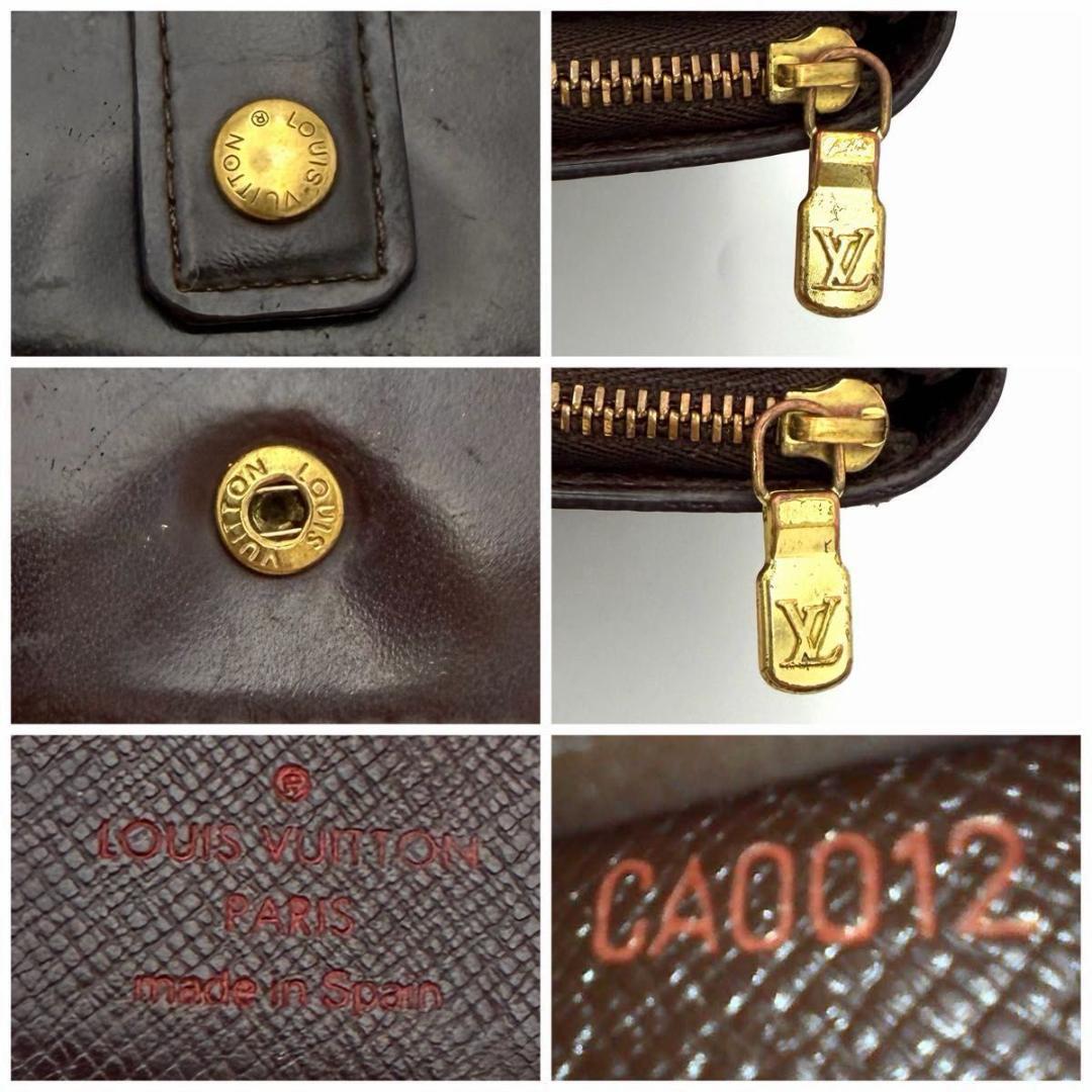 ルイヴィトン ダミエ エベヌ コンパクトジップ 二つ折り財布 N61668