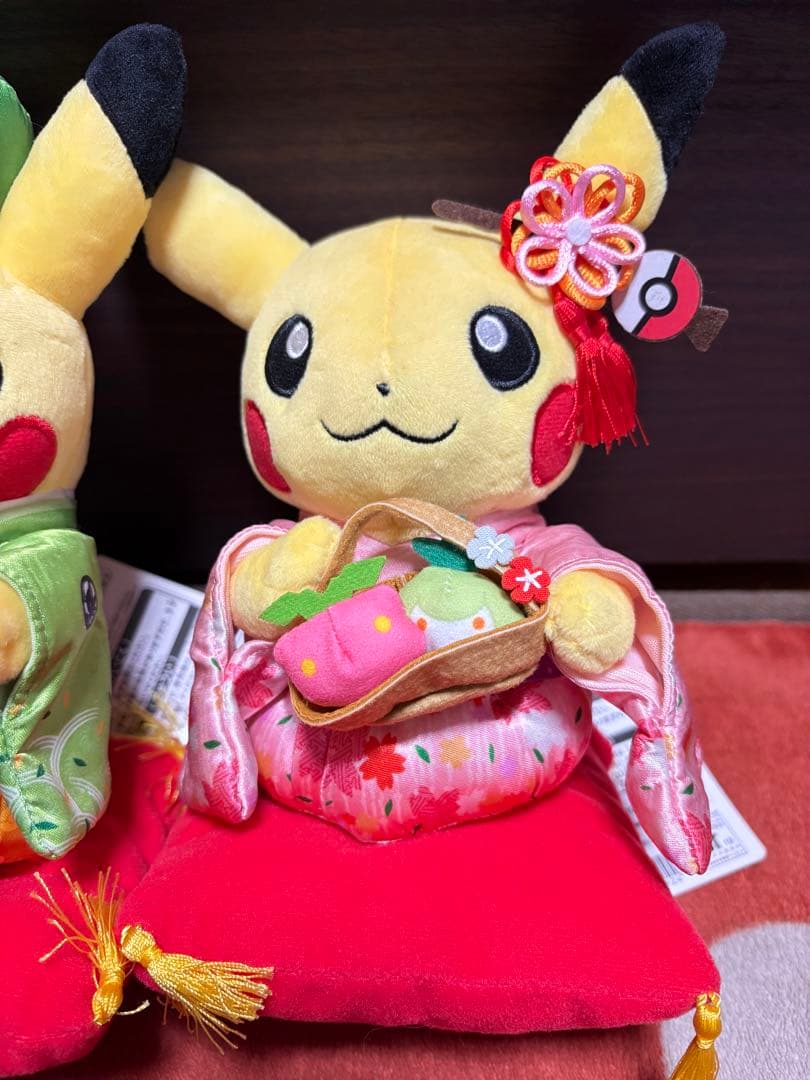 タグ有 ポケモンセンターキョウト限定 はんなりお茶会ごっこピカチュウ ぬいぐるみ