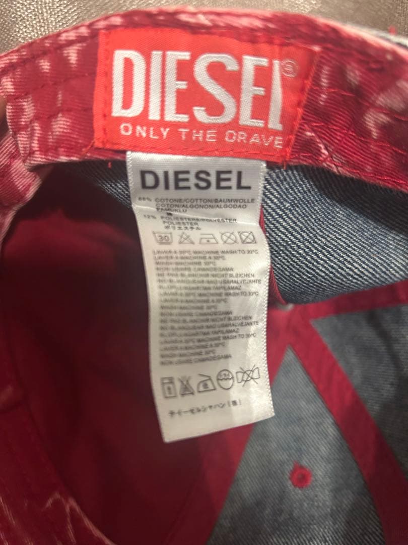 DIESEL ダメージ加工 デニムブルー キャップ