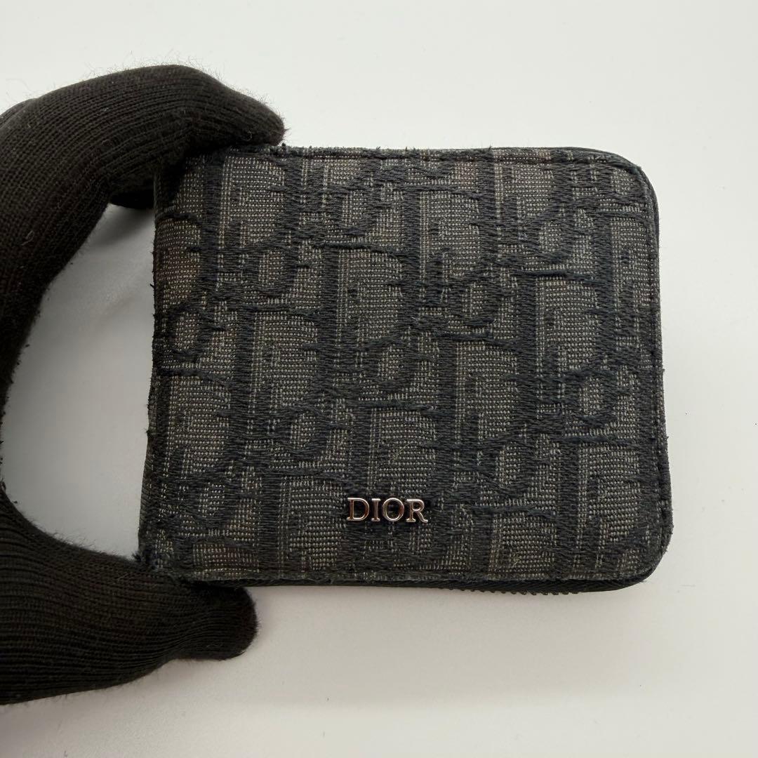 DIOR ディオール　オブリーク　トロッター　折り財布　ジャガード