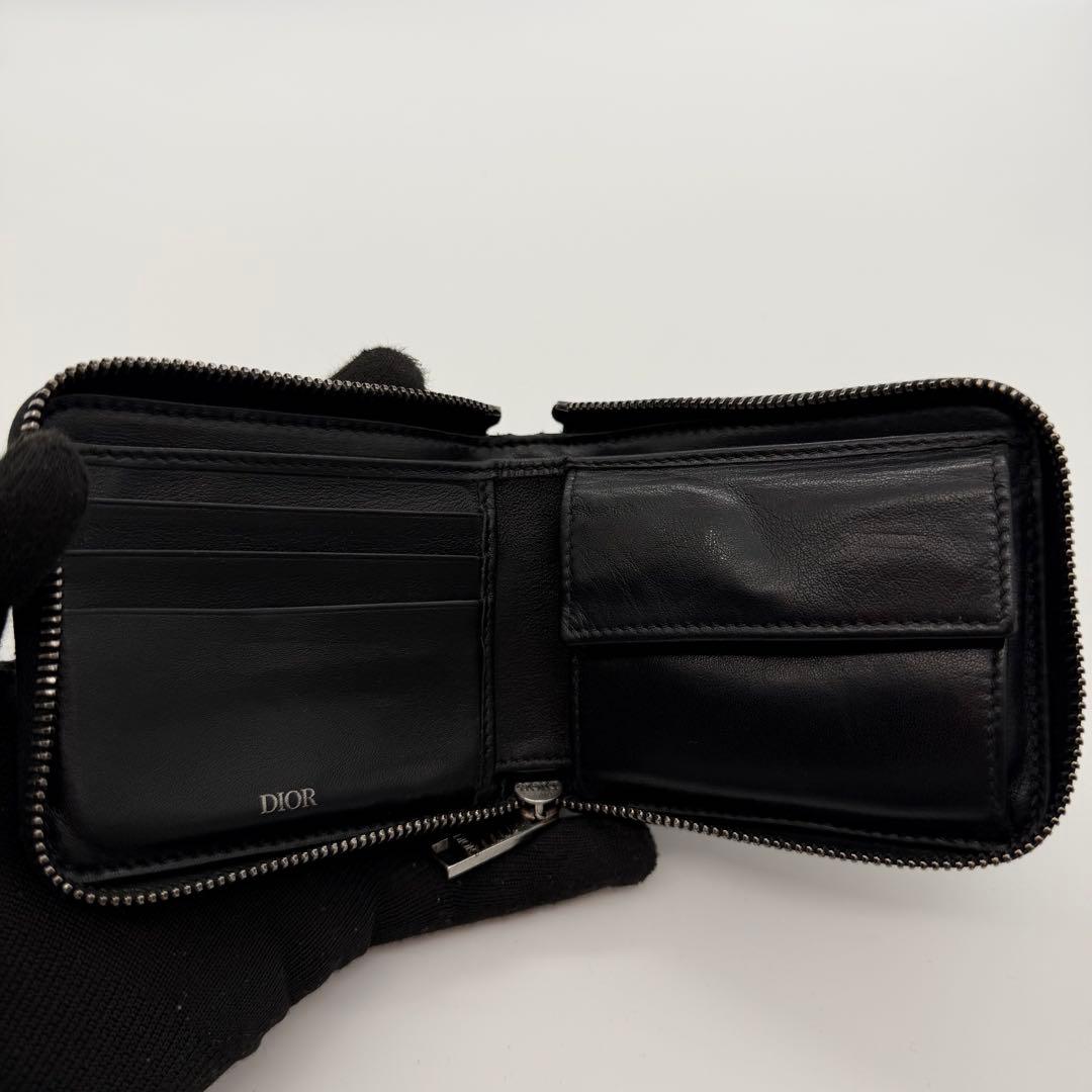 DIOR ディオール　オブリーク　トロッター　折り財布　ジャガード