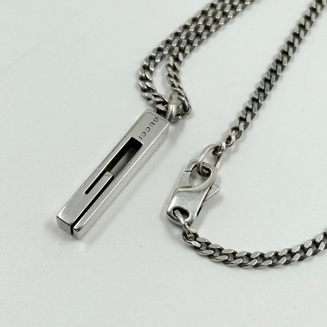 美品✨　グッチ　GUCCI ネックレス　カットアウト　スクエア　Gモチーフ　Ag