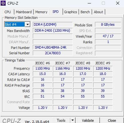 【動確済み】DDR4メモリ 16GB (8GB×2枚) 2400MHz