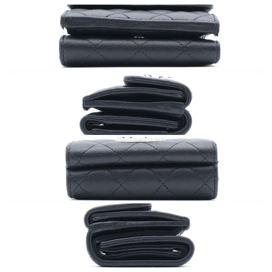 【超極美品】CHANEL 19 ディズヌフ　三つ折りコンパクト　キャビアスキン