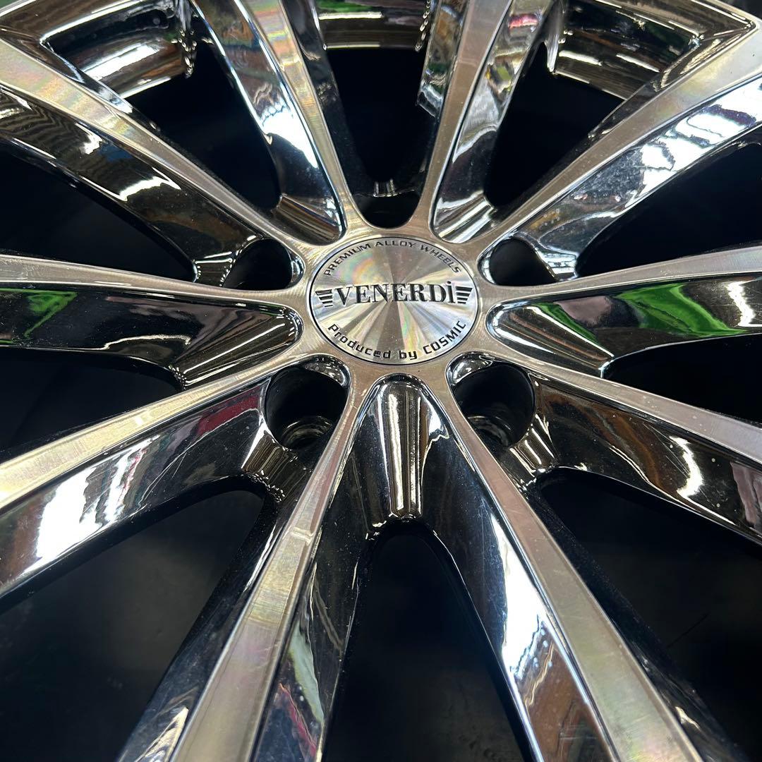 中古アルミ美品18x7.5 ヴェネルディ　メッキカラー　クラウン、アルファード等