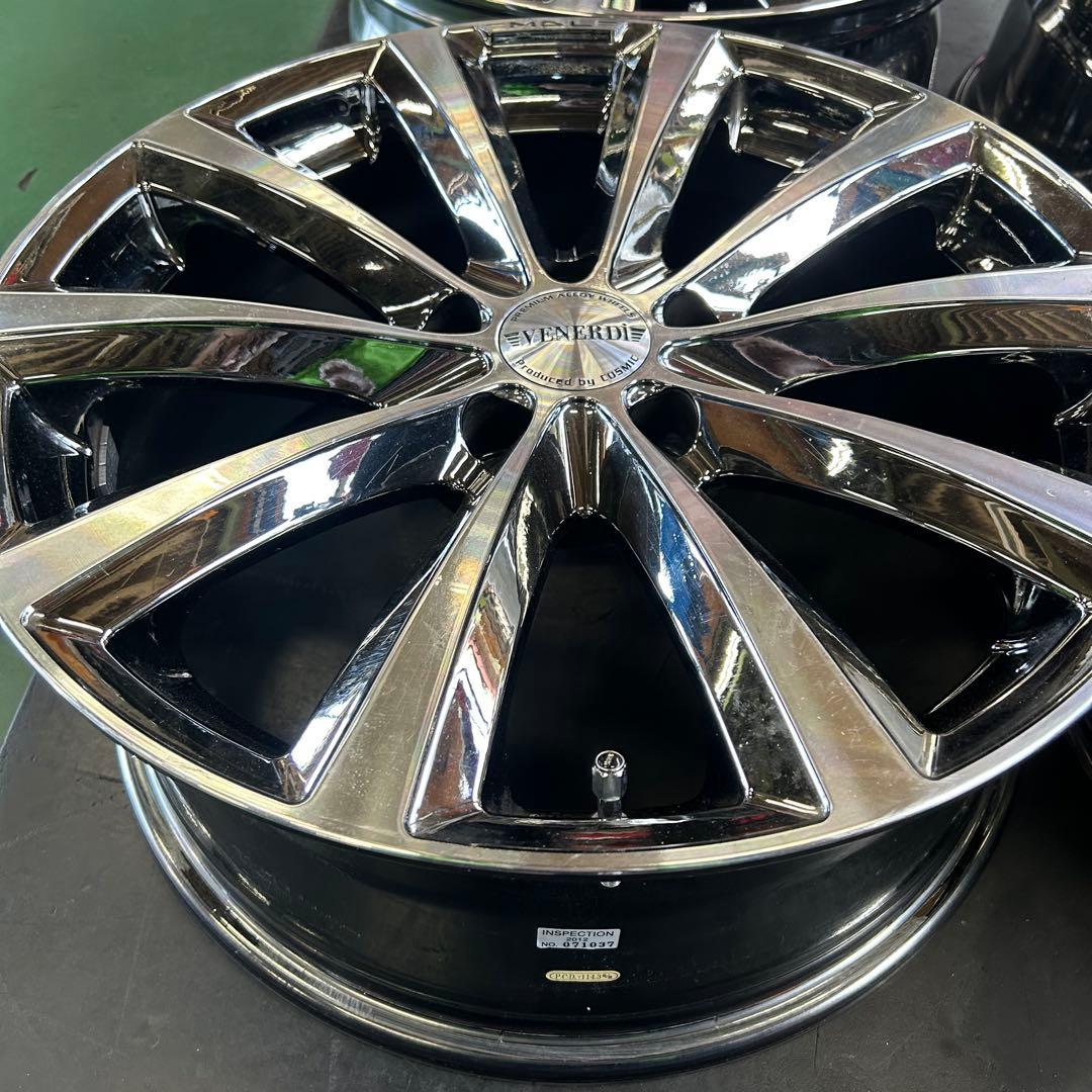 中古アルミ美品18x7.5 ヴェネルディ　メッキカラー　クラウン、アルファード等