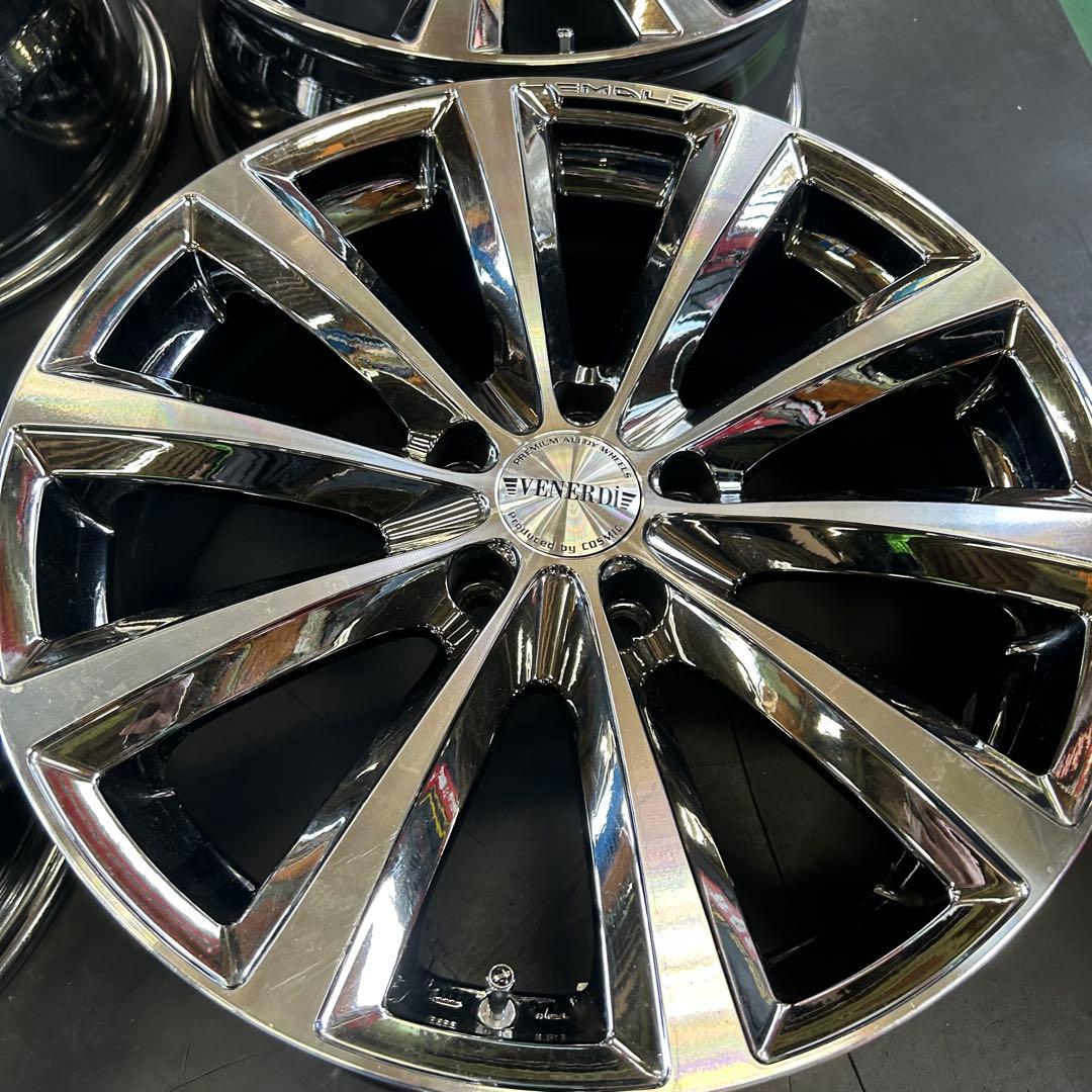 中古アルミ美品18x7.5 ヴェネルディ　メッキカラー　クラウン、アルファード等