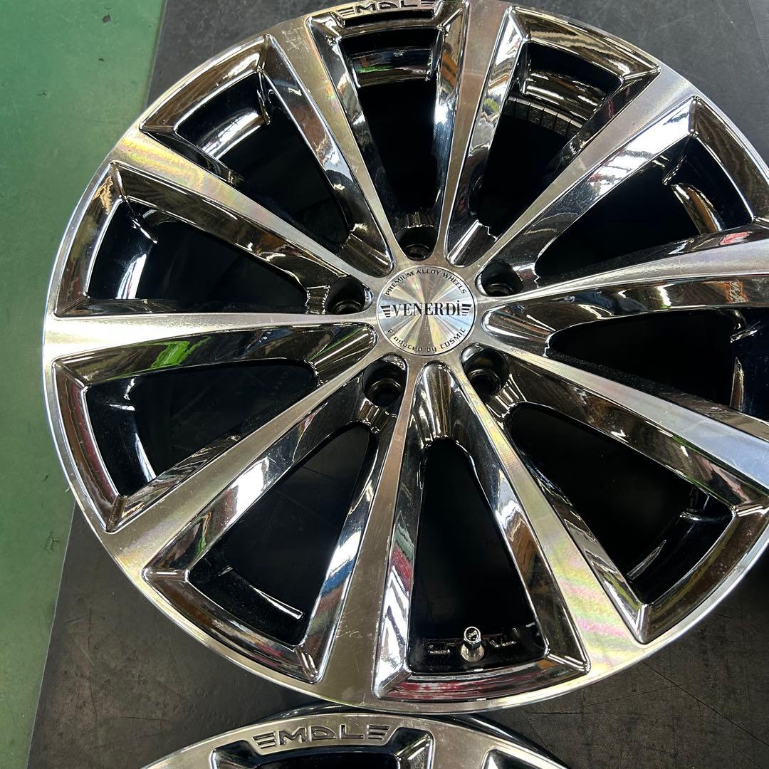 中古アルミ美品18x7.5 ヴェネルディ　メッキカラー　クラウン、アルファード等