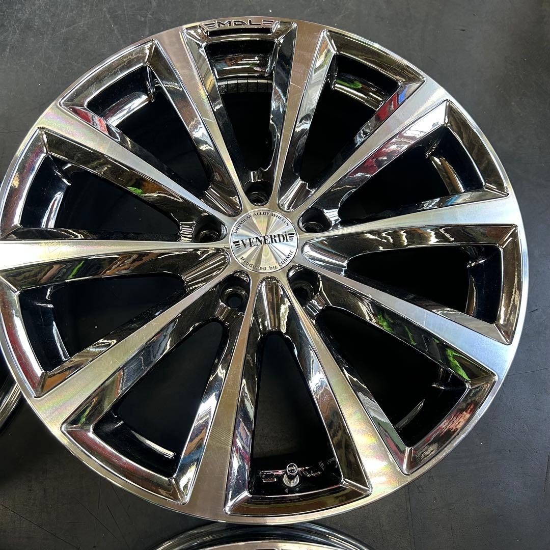中古アルミ美品18x7.5 ヴェネルディ　メッキカラー　クラウン、アルファード等