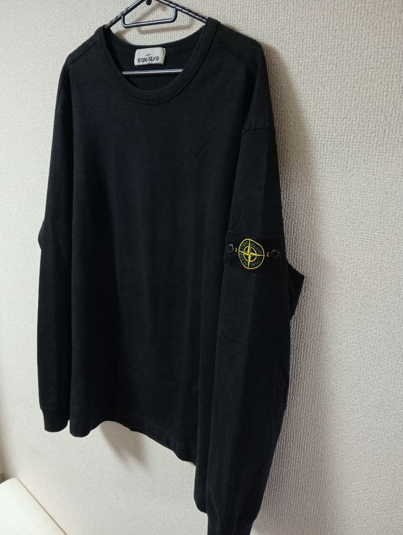 STONE  アームワッペン ロングスリーブTシャツ ブラック