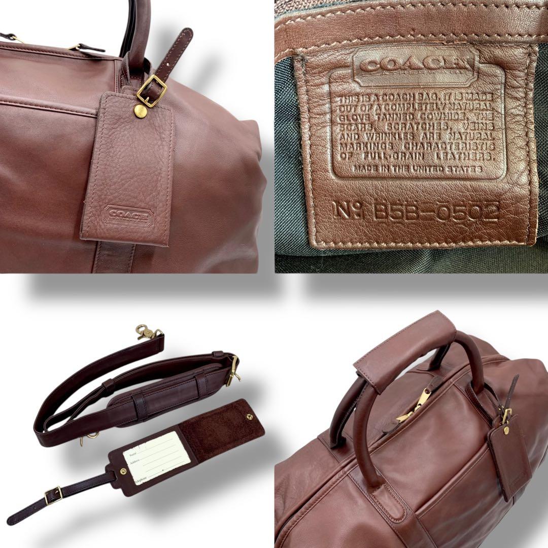稀品・美品✨COACH コーチ 2way ボストンバッグ ダークブラウン 大容量
