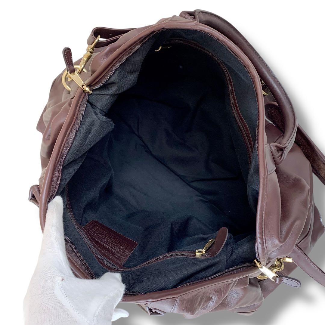 稀品・美品✨COACH コーチ 2way ボストンバッグ ダークブラウン 大容量