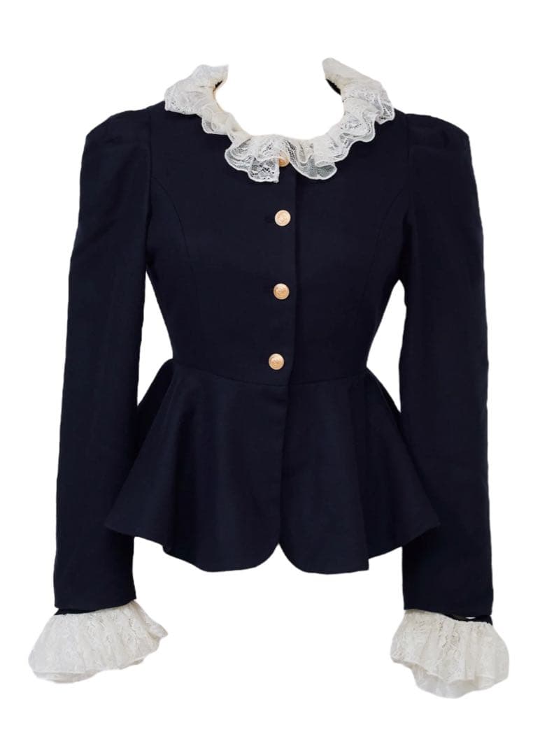 Treat ürself navy peplum spring jacket