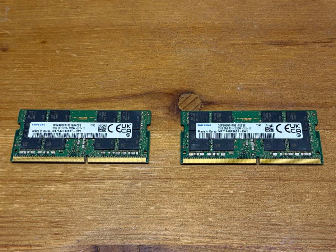 Samsung SO DIMM DDR4 3200 32GB 2枚 ノート用