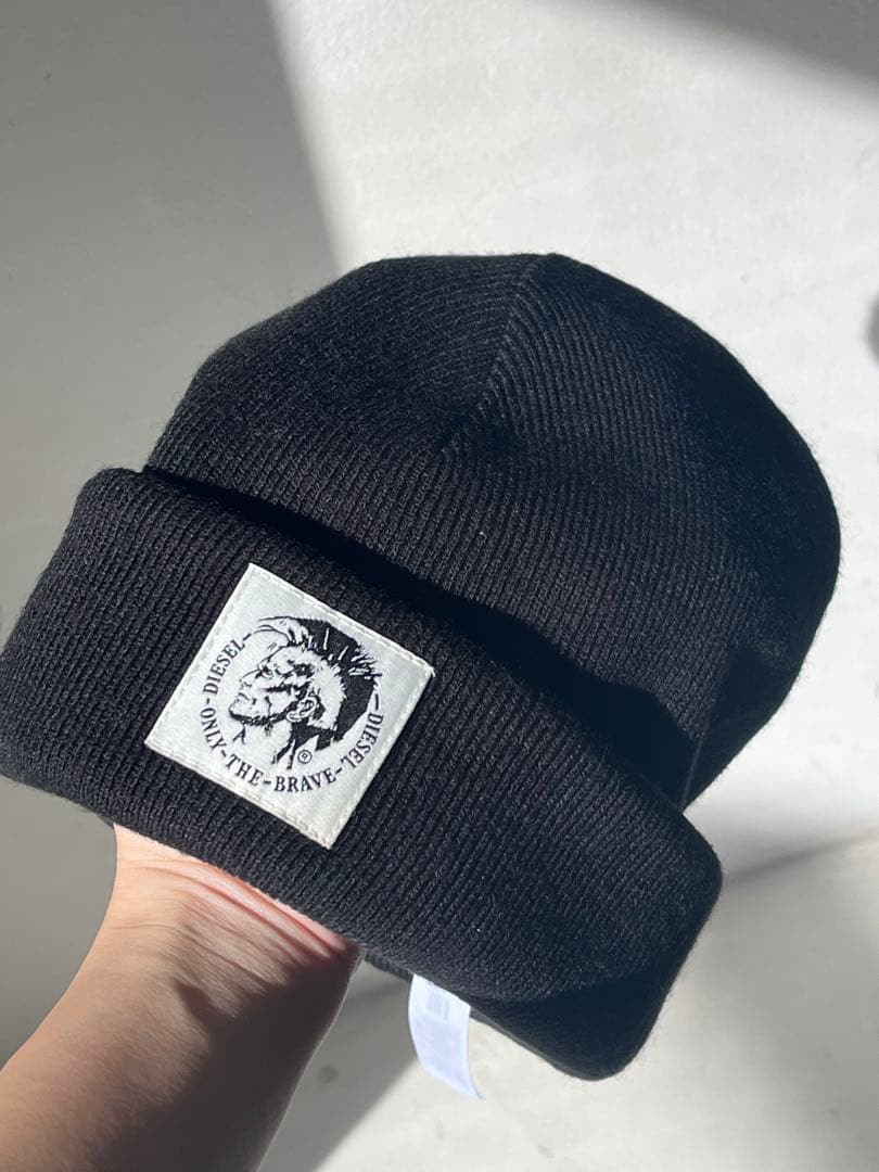 【極美品】DIESEL 蛇刺繍キャップとビーニー　ブラックハット　2点セット