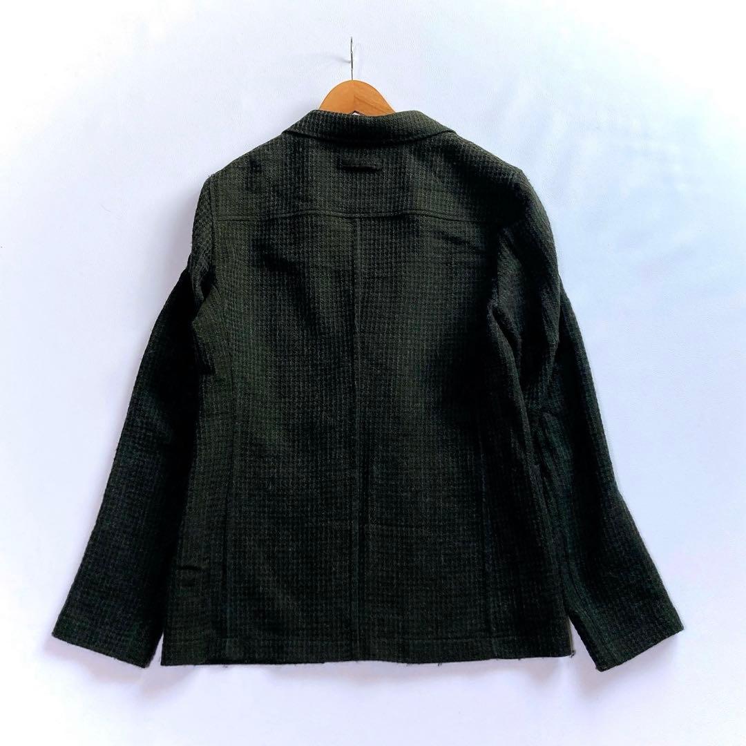 T-JACKET ティージャケット テーラードジャケット チェックダブル 緑 M