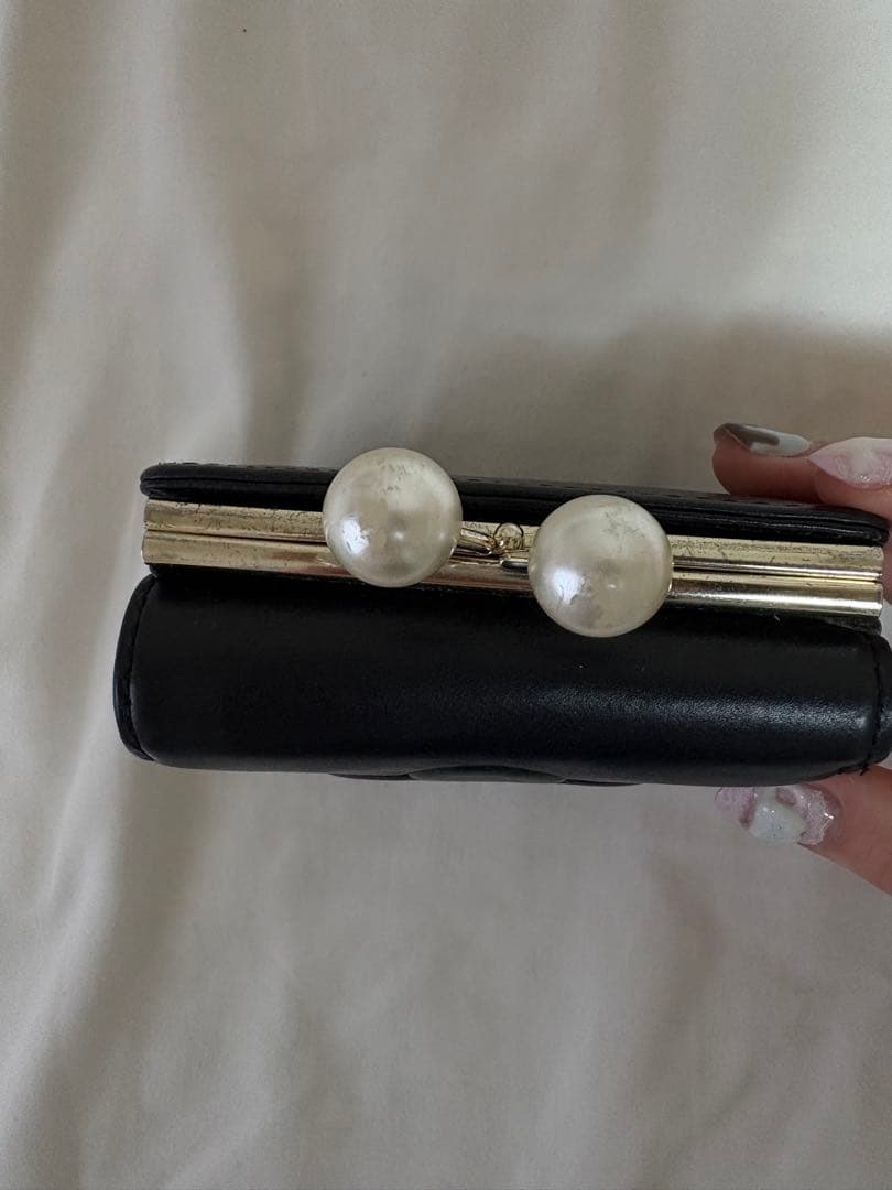 MARY QUANT 財布 がま口 パール