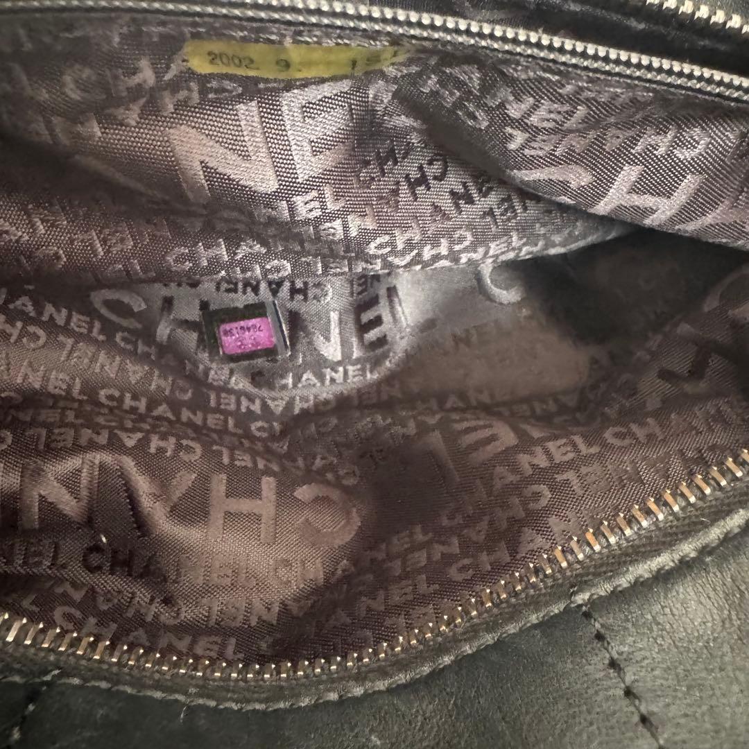 美品 CHANEL シャネル ミニボストンバック ブラック チョコバー レザー