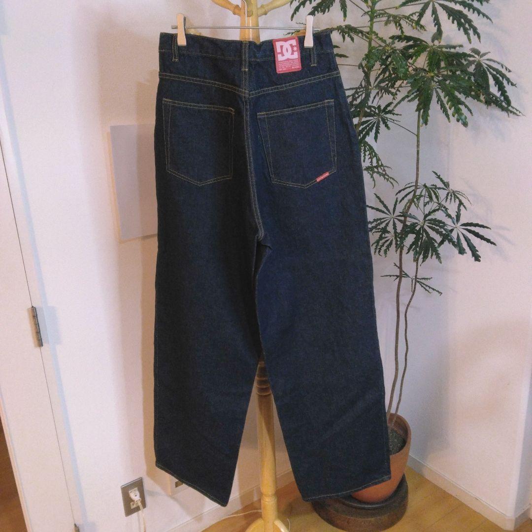 00s Y2K DC SHOE リジット デニムパンツ バギー スケーター 濃紺
