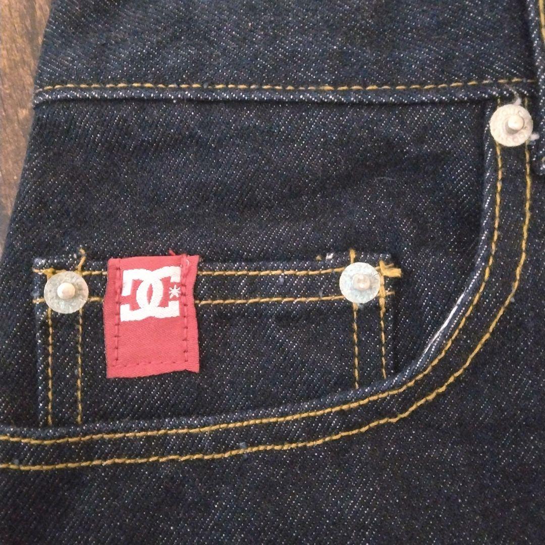 00s Y2K DC SHOE リジット デニムパンツ バギー スケーター 濃紺