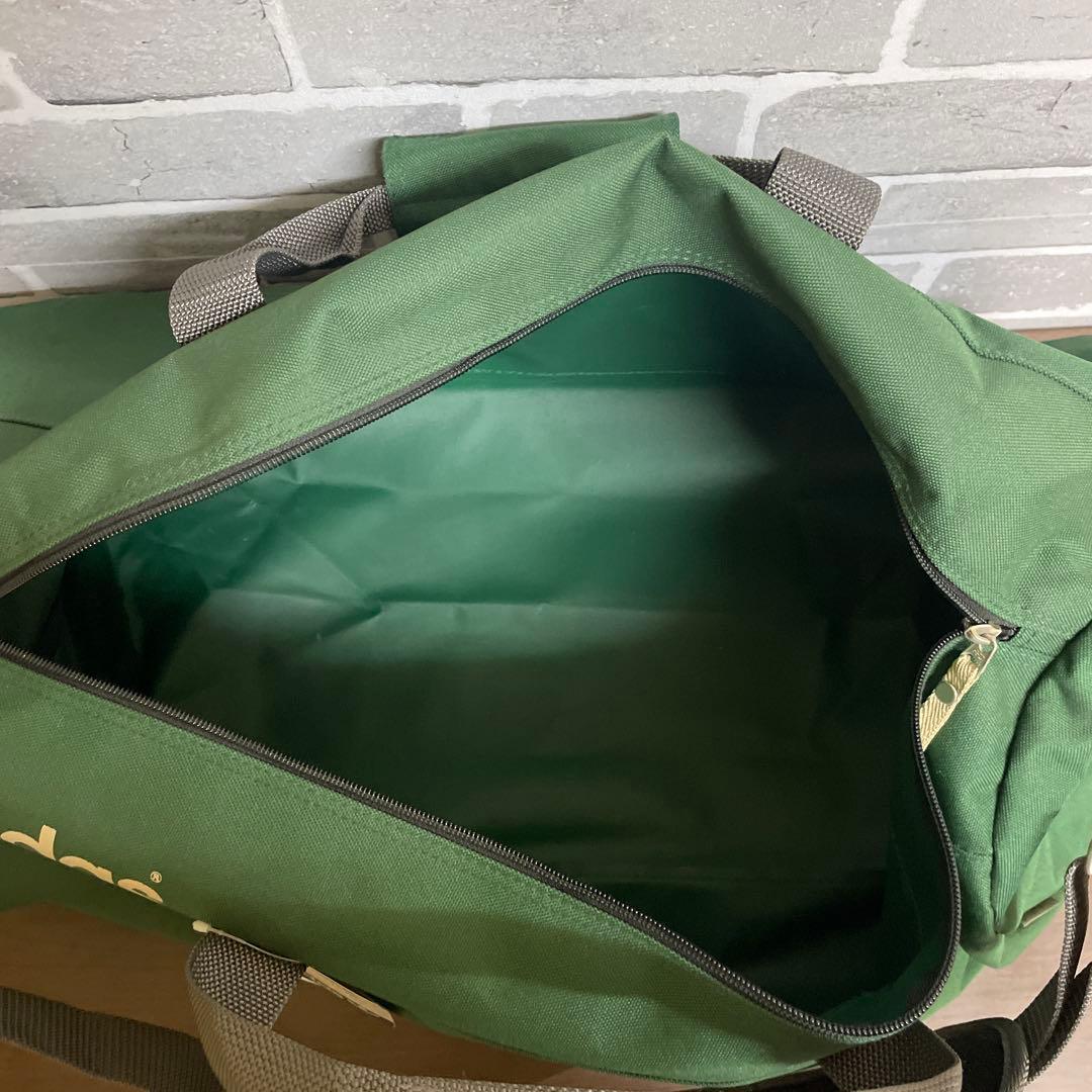 vintage adidas ボストンバッグ 緑 ドラムバッグ　デサント製