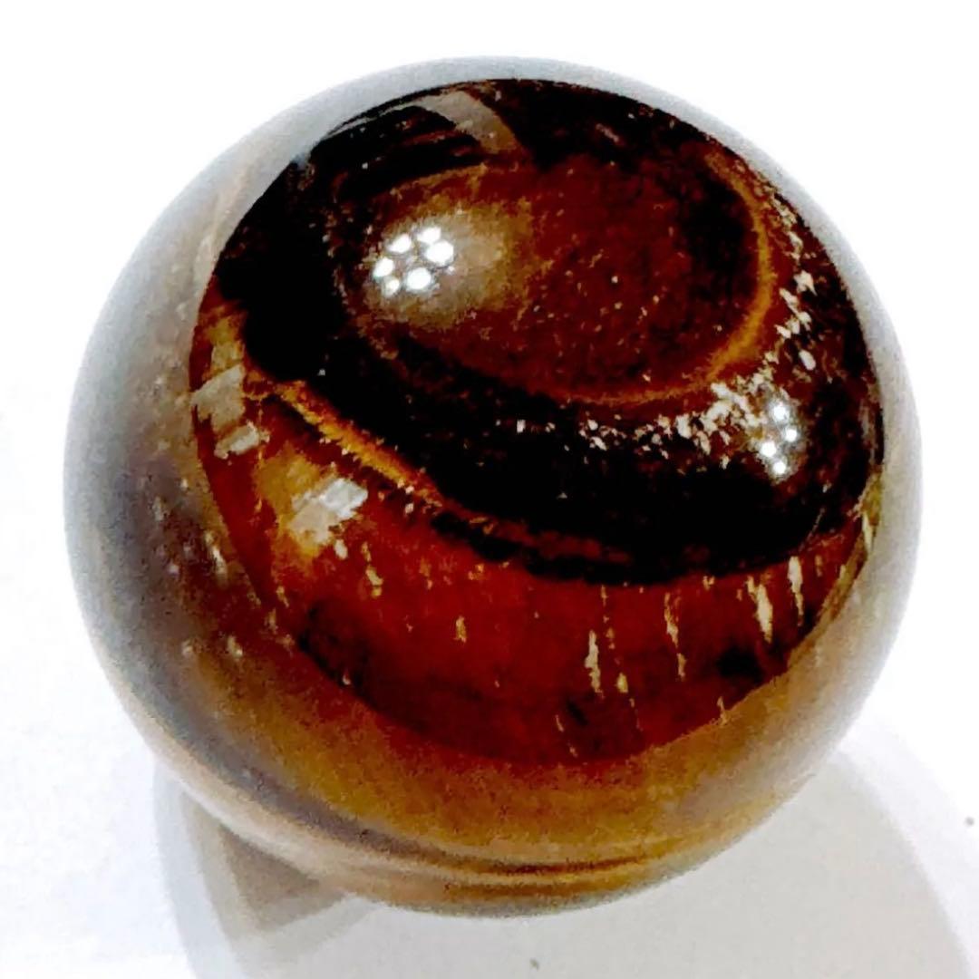 天然石 タイガーアイ 丸玉 スフィア 93g 直径約3.5cm 虎目石