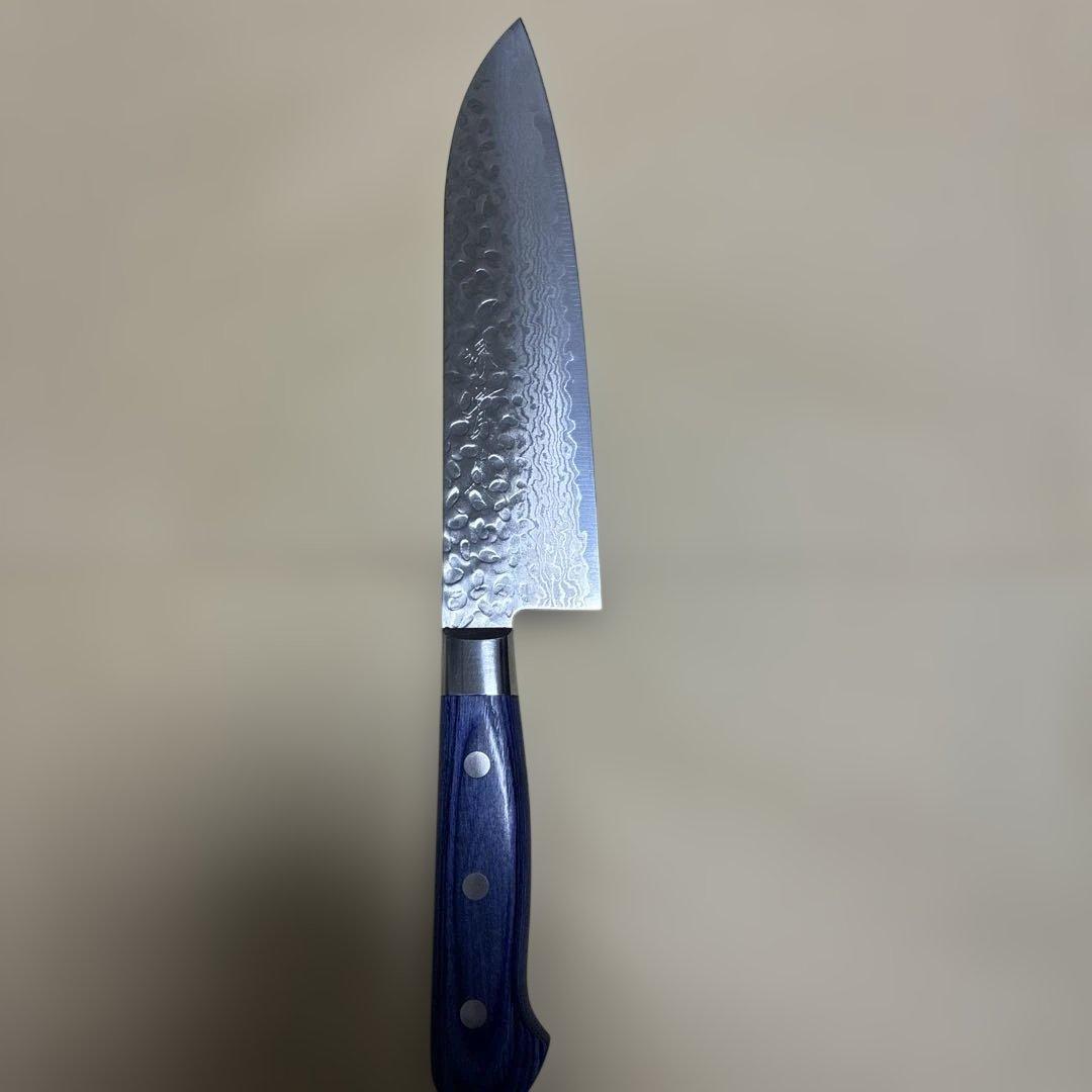 實光刃物三徳包丁ブルー