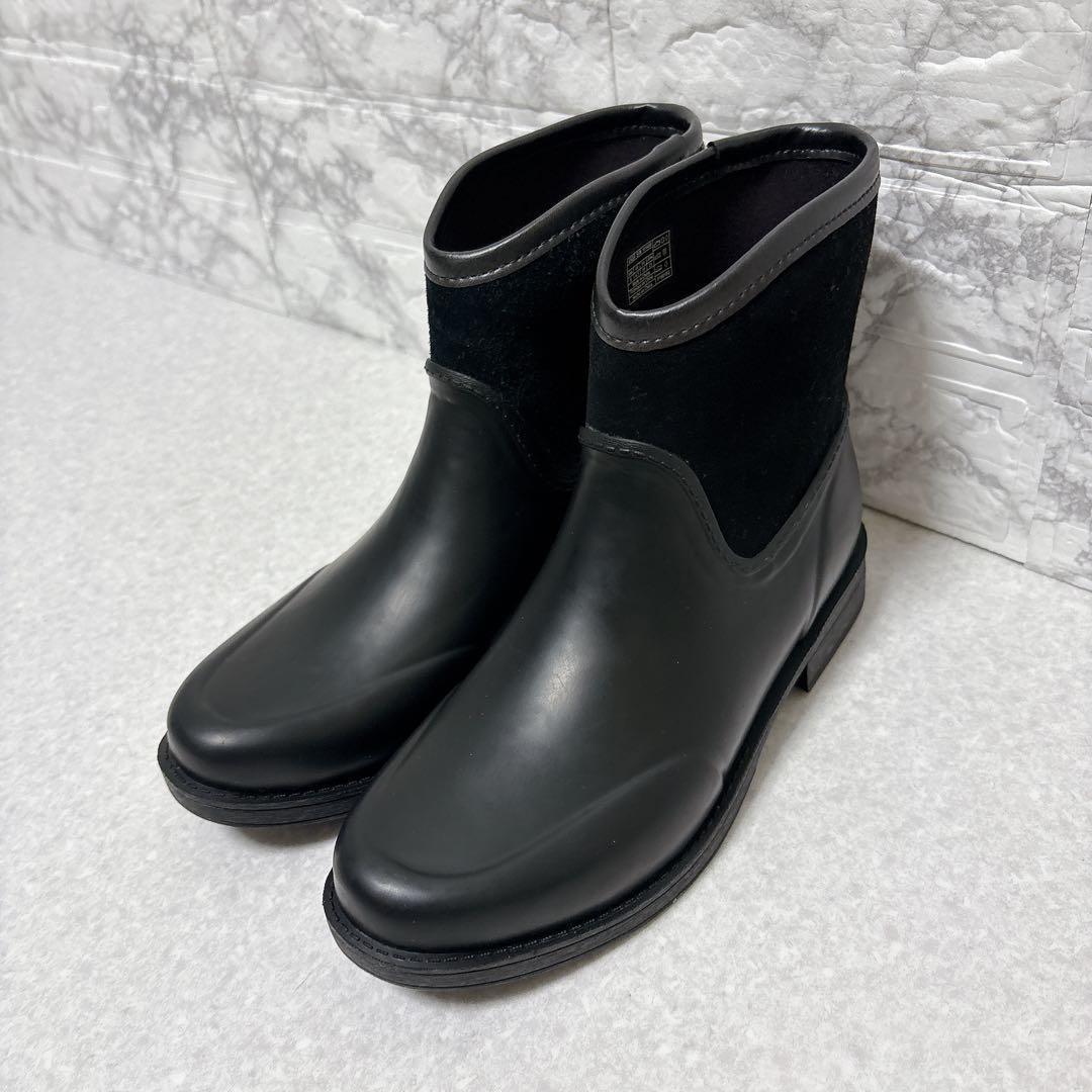 ⭐️美品⭐️UGG アグ レインブーツ ショートブーツ 黒 25㎝