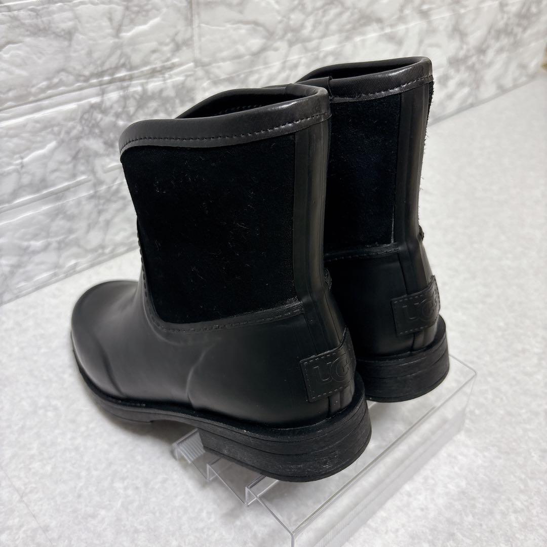⭐️美品⭐️UGG アグ レインブーツ ショートブーツ 黒 25㎝