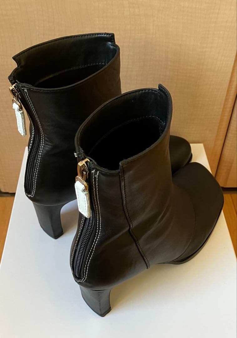 UN3D. ROUND TOE SHORT BOOTS ／ブラック　39