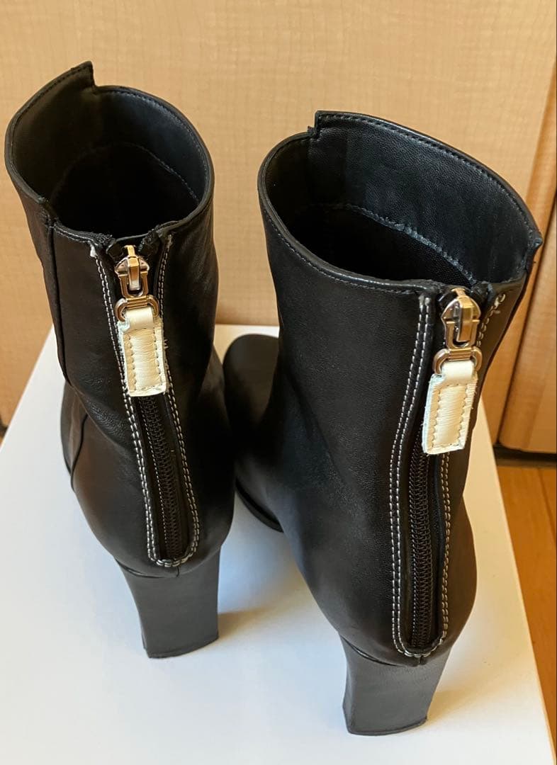 UN3D. ROUND TOE SHORT BOOTS ／ブラック　39