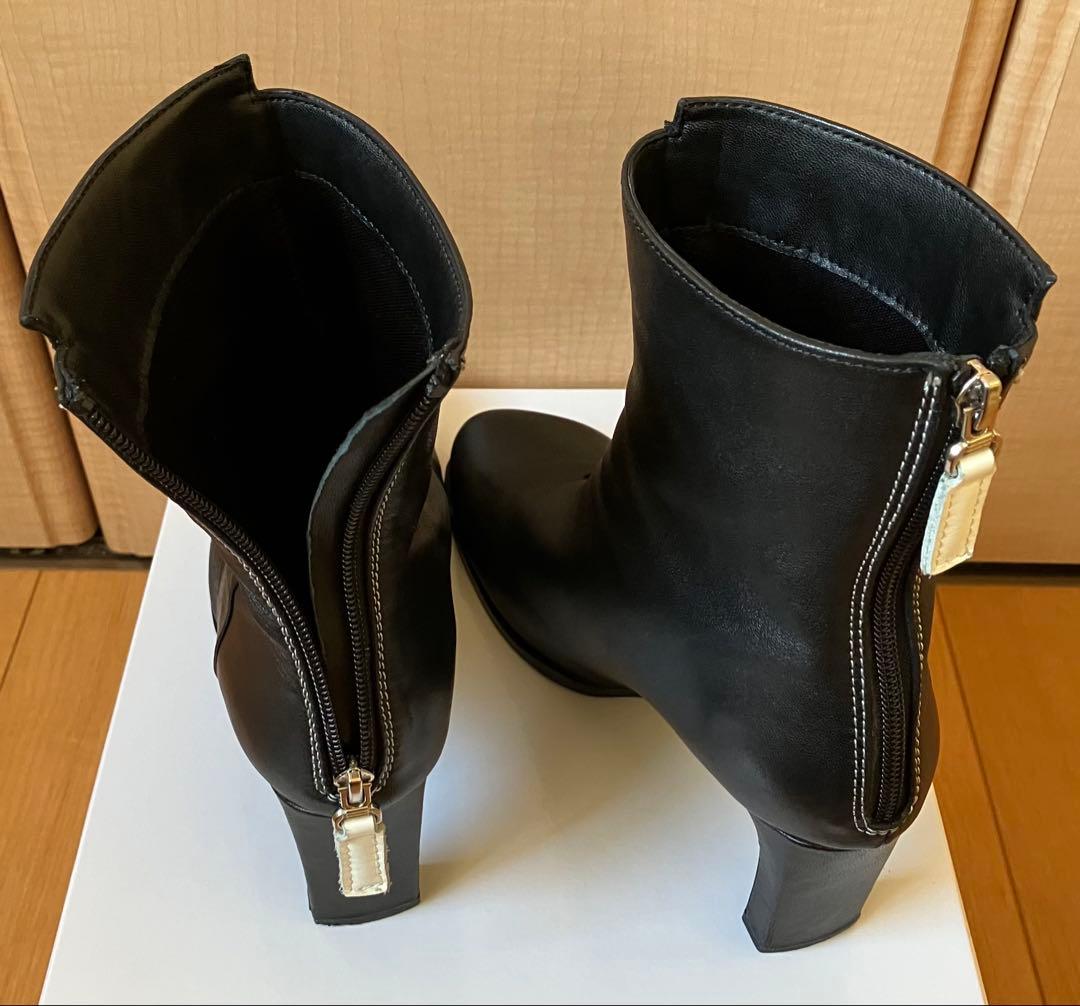 UN3D. ROUND TOE SHORT BOOTS ／ブラック　39