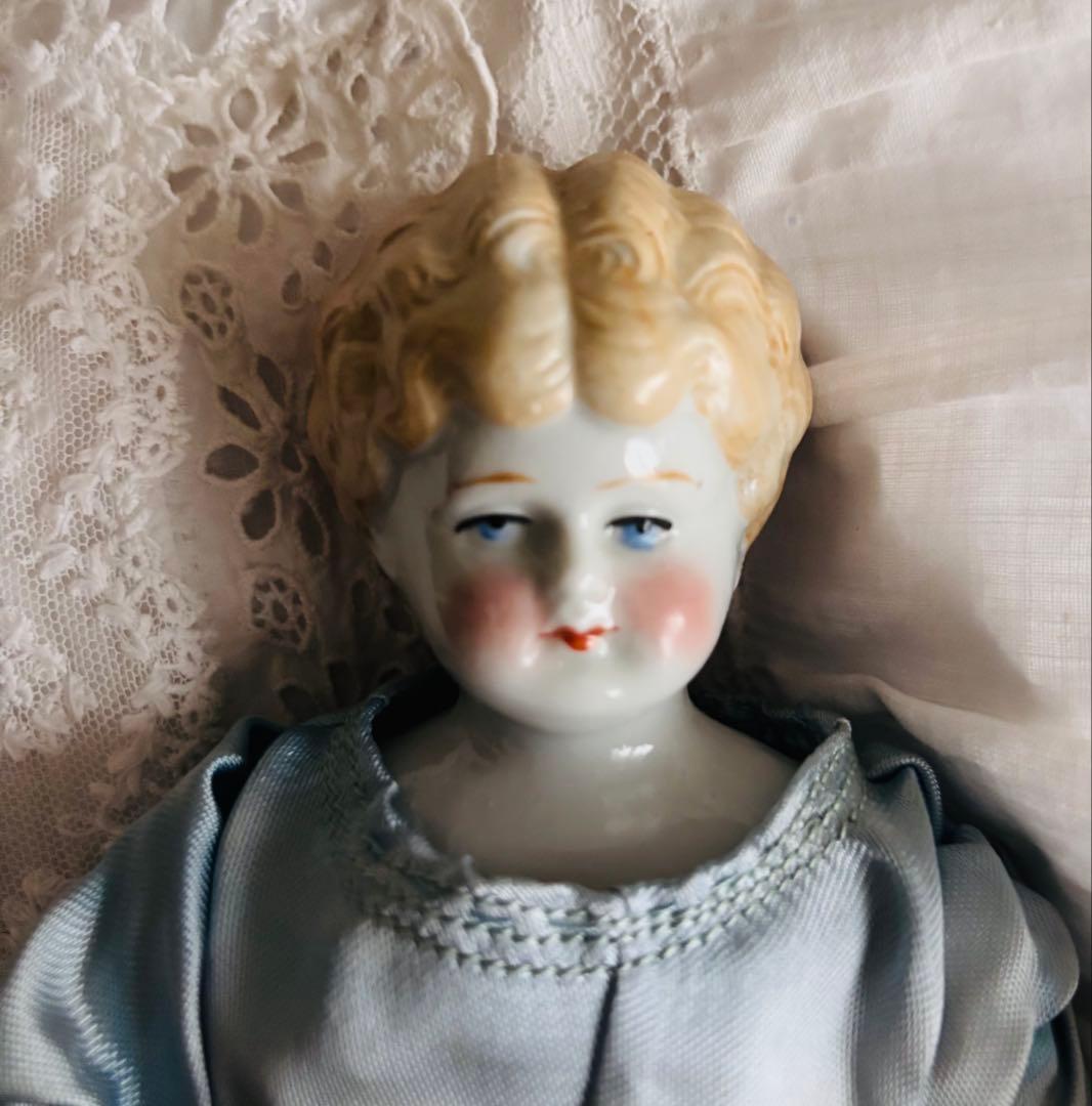 最終　1800's 刻印　チャイナヘッドドール　ブロンド　ドイツ　ビスクドール