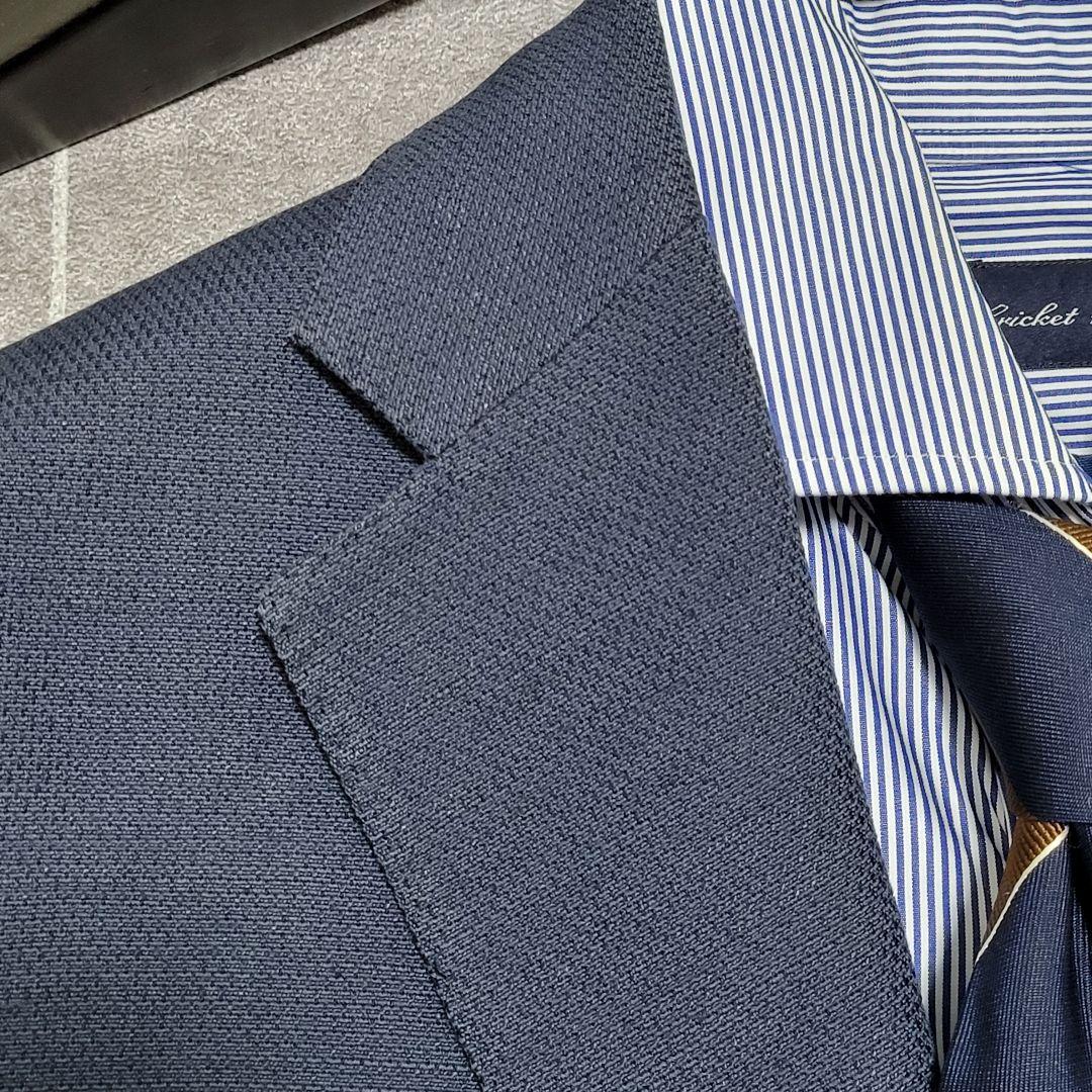 ★極美品 LARDINI 春夏 麻 リネン ネイビー テーラードジャケット 高級