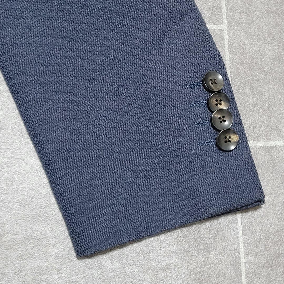 ★極美品 LARDINI 春夏 麻 リネン ネイビー テーラードジャケット 高級
