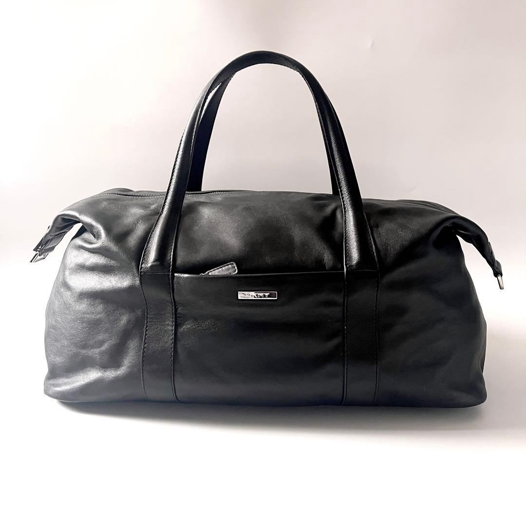 ⭐️SALE⭐ ダナキャラン DKNY ボストンバッグ　レザー　大容量　黒　way
