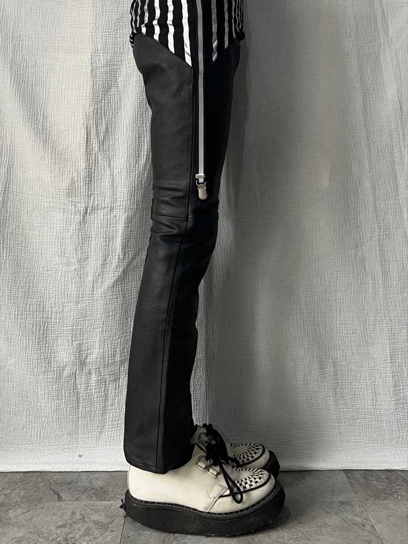 パンツ \"SUPER LOVERS\" Leather Straight Pants