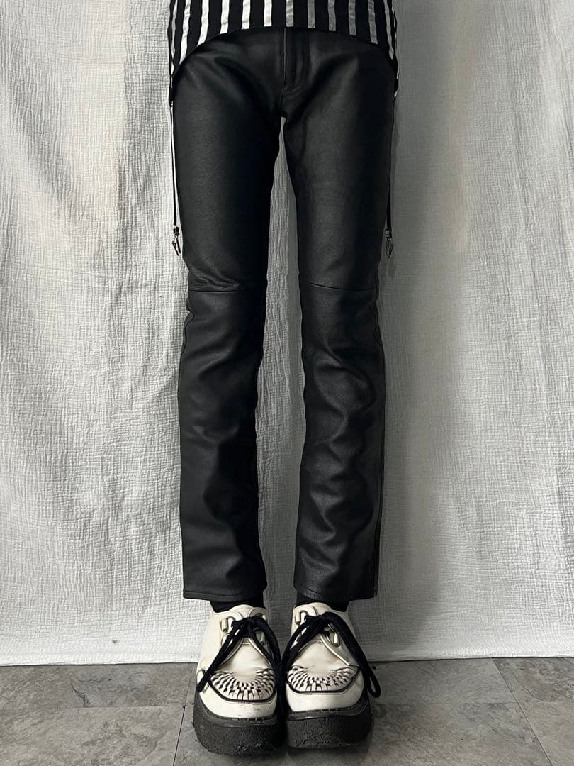パンツ \"SUPER LOVERS\" Leather Straight Pants