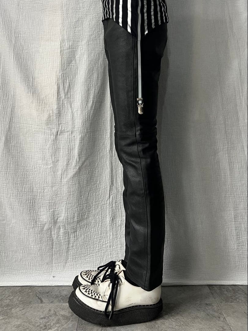 パンツ \"SUPER LOVERS\" Leather Straight Pants
