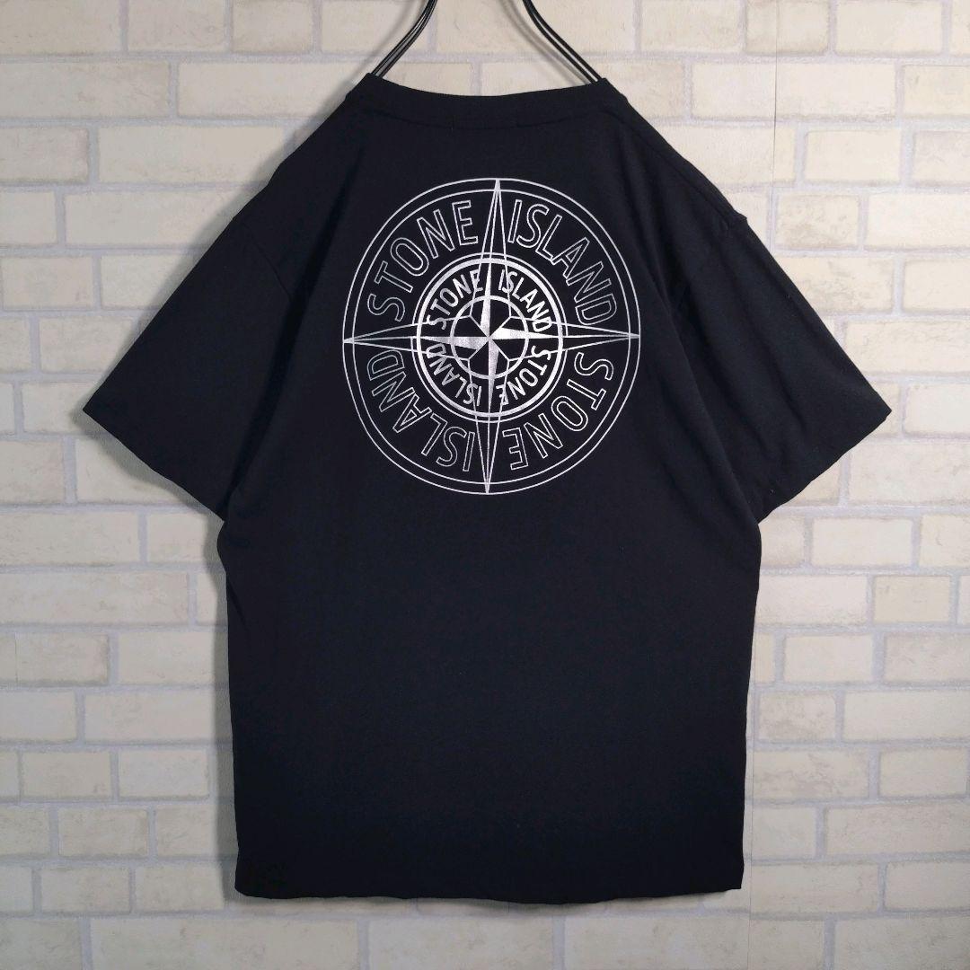 ストーンアイランド★センターロゴ コンパス バックプリント 半袖 Tシャツ XL